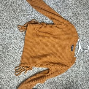 slightly cropped fall sweater